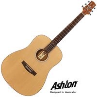 Ashton D20S NTM Spruce Solid Top Acoustic Guitar Satin Natural