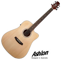 Ashton D20SCEQ NTM Spruce Top Acoustic Electric Guitar Satin Natural