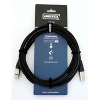 Ambertech Lifetime XLR-XLR 2 Metre Microphone Lead with Rean by Neutrik Connector