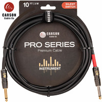 Carson Pro 10 ft Silent Switch instrument Guitar Cable 3m CSW10SS