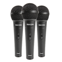 Eikon DM800KIT Vocal Dynamic Microphones 3 pce kit clips ABS Case