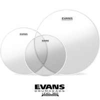 Evans G1 Clear Fusion Tompack 10 12 14 Inch Drum Head Pack ETP-G1CLR-F