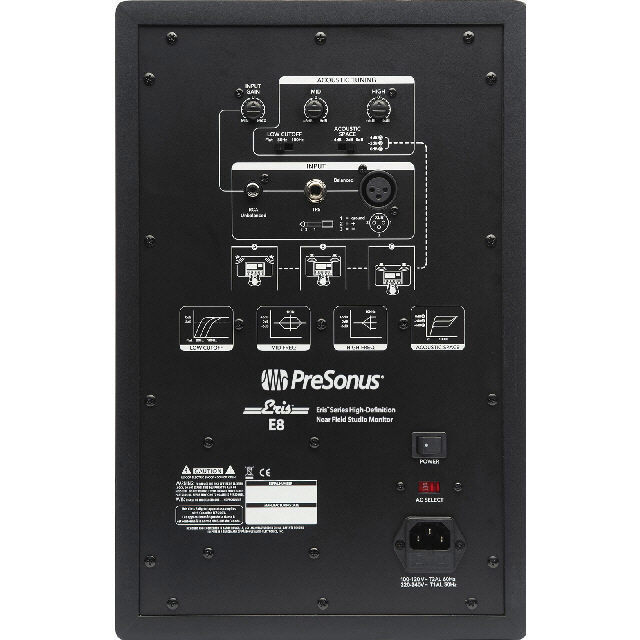 Presonus Eris E8 Studio Monitors pair 2way 8" Near Field Studio Speakers