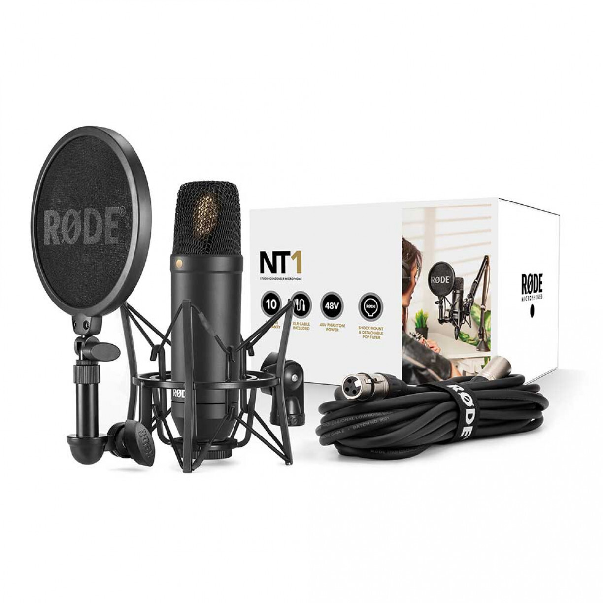 Rode NT1 Cardiod Condenser Microphone The World's Quietest 1" Condenser Mic