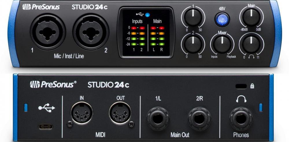 PreSonus Studio 24C 2x2 2-Pre USB-C Audio Interface