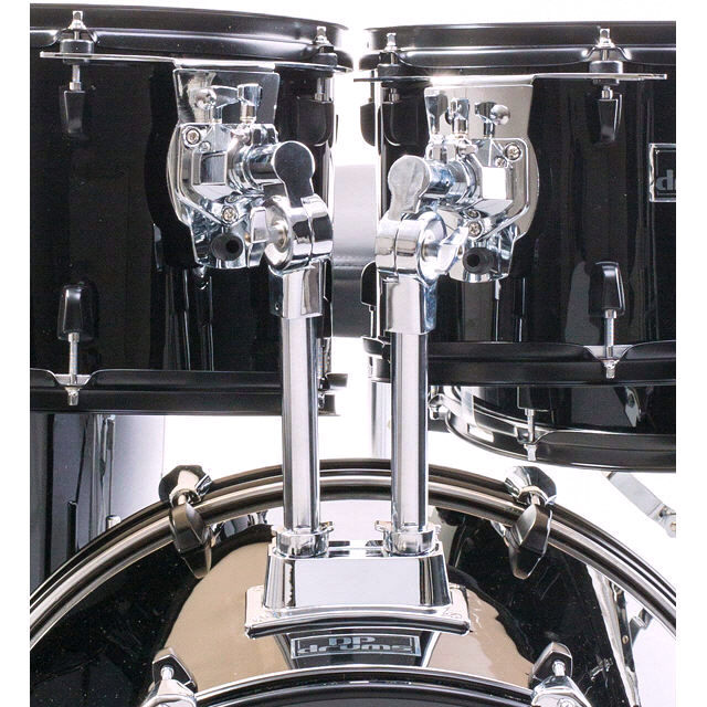 Studio X Deluxe 5 Pce Drum Kit Black Suspended Tom Mounts Cymbals Stool DP Drums DP DRUMS