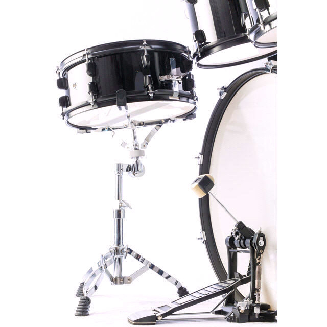 Studio X Deluxe 5 Pce Drum Kit Black Suspended Tom Mounts Cymbals Stool