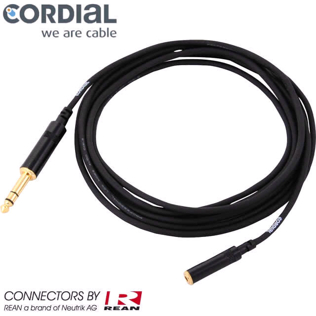 Cordial 10ft Prpfessional Headphone Extension Cable Neutrik Loaded 3