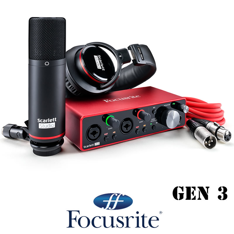 Focusrite Scarlett 2i2 Studio 3rd Gen Recording Bundle Audio Interface