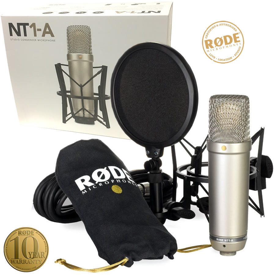 Rode NT1A Large Diaphragm Studio Condenser Microphone Kit Including Shock Mount & Accessories
