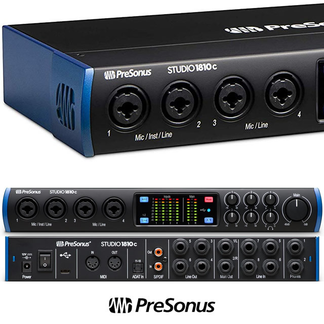 PreSonus Studio 1810c 18x8 USB Type-C Audio/MIDI Interface - SCMS, Inc