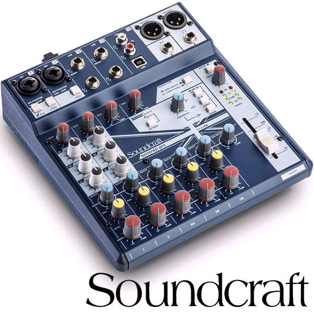 Soundcraft Notepad 8fx Mixer 8 Channel Mixing Desk with FX, USB and XLR