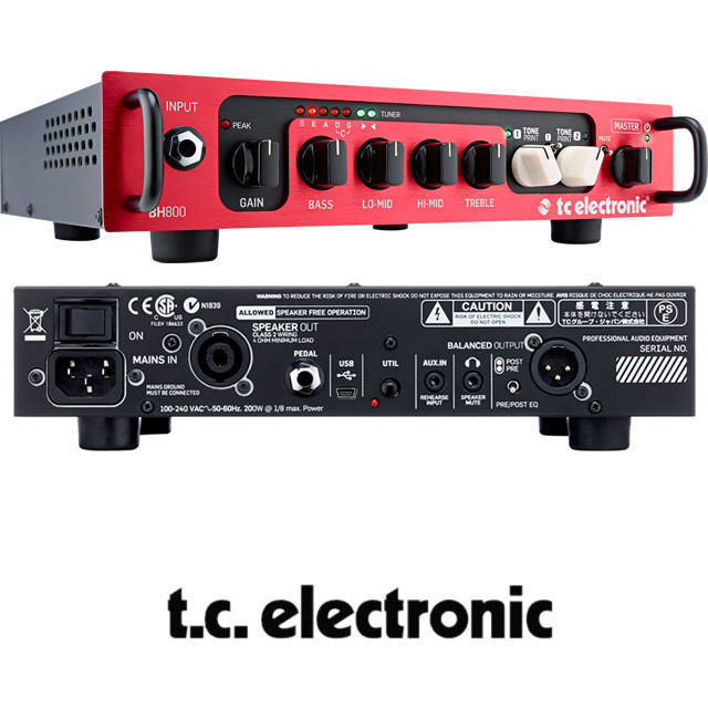 TC Electronic BH800 800W D Class Power Bass Guitar Amplifier Head wih 2