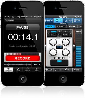 VocaLive and iRig Recorder