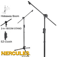 Hercules MS533B Pro boom microphone stand hide away 1 hand trigger operation height adjustment