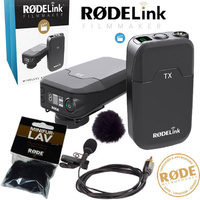 Rode Rodelink Lapel Camera Wireless Transmitter Receiver Microphone system with Minifur Lav Windsock Rode Link