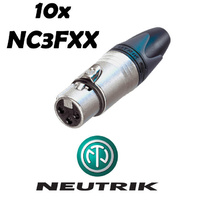 10x Neutrik NC3FXX Female XLR Connector