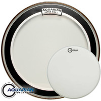 Aquarian Super Kick 1 Single Ply 22 Inch Bass Drum Head Clear Skin and TCPD14, 14 Inch Texture Coated Powerdot