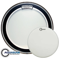 Aquarian SK 2 Double Ply 22 Inch Bass Drum Head Clear Skin and 14 Inch Texture Coated Powerdot 