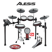 Alesis Crimson SE Mesh Head 5pce Electronic Drum Kit Inc Gibraltar GI5711S Bass Drum Pedal Drumset with  Mesh Heads and cymbals