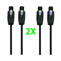 2 X 10m 30ft Speaker Cable Lead Speakon to Speakon Connectors 10 Yr Warranty