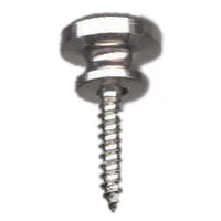 2x Nickel Guitar End Pin Strap Button inc Screw Dome Top 