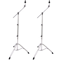 2x Cymbal Boom Stands Heavy Duty Double Braced Crash China Splash Ride DP Drums
