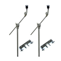 2 X Cymbal Stand Boom Arm + Accessory Clamps Heavy Duty 19mm Diameter DP Drums
