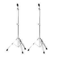 2 X Cymbal Stand Heavy Duty Straight Double Braced Crash China Ride DP Drums