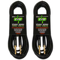 2 x 5m Guitar Cable Instrument Lead Studio Series DP Stage GC105-5