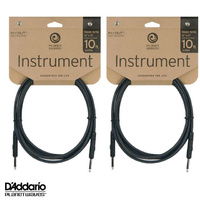 2x Planet Waves Classic 10ft Instrument Guitar Cable Lead Straight