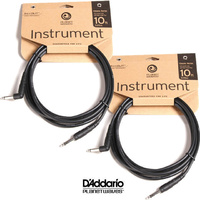 2x Planet Waves Classic 10ft Instrument Guitar Cable Lead Right Angle