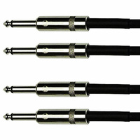 2 X 1.5m Speaker Cables Mono 1/4&quot; 6.35mm Jack Connectors AWG12 2.5mm sq DP Stage