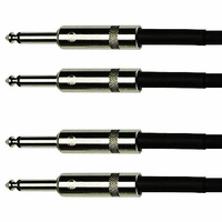 2 X 1.5m Speaker Cables Mono 1/4" 6.35mm Jack Connectors AWG12 2.5mm sq DP Stage