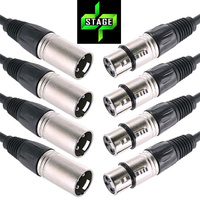 4 X 1m XLR Microphone Cable 2 Year Warranty DP Stage MC14-1 Live Series