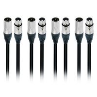 4 X 3m XLR Microphone Cable Mic Lead 2 Year Warranty DP Stage MC21-3 Live Series