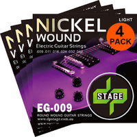 4 X Electric Guitar Strings 9-42 Nickel Wound Light 9-42 4 Pack DP Stage EG009