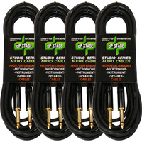 4X 20ft 6m Guitar Cable Instrument Lead Studio Series DP Stage GC105-6