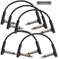 5x Rockboard Flat Black Patch 10cm Guitar Cable Space Saving Joiner Lead