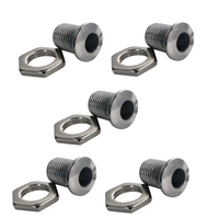 5x Metal Drum Air Hole Chrome with Nut DP Drums