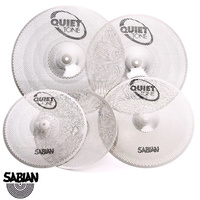Sabian Quiet Tone Practice Cymbal Set 14 Hats 16+ 18 Crash 20 Ride