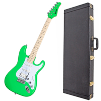 Kramer Focus Vt211S Neon Green Guitar and Guitar Hard Case V-Case HC1010