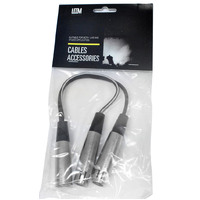 Leem 6 Inch Y-Cable 2 x XLR Female - 1x XLR Male ACYC06