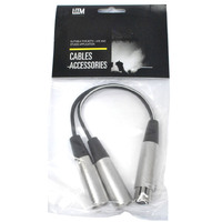 Leem 6 Inch Y-Cable 2 x XLR Male - 1x XLR Female ACYC07