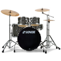 Sonor AQX Stage 10 12 16F 22 + 14x6 SN with Hardware and B8 Cymbal Pack - Black Midnight Sparkle