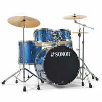 Sonor AQX Stage 10 12 16F 22 14x6 SN +Hardware+B8 Cymbal Pack Blue Ocean Sparkle