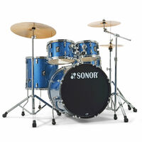 Sonor AQX 5 Pce Stage Drum Kit w/1000 Series Hardware+Cymbals Blue Ocean Sparkle