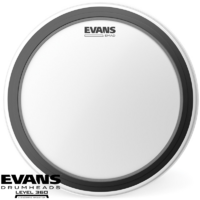 Evans Emad Clear 16 Inch Bass drum head batter with patch