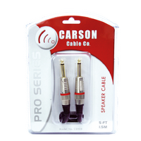 Carson Pro 5 Ft Black Speaker Cable With Two 6.3 (M) Jack Connectors, Gold Shafts CSH05