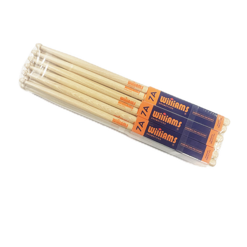 Williams 7A Wood Tip Classic Series American Hickory Drumsticks DS-WCL-7A_X12